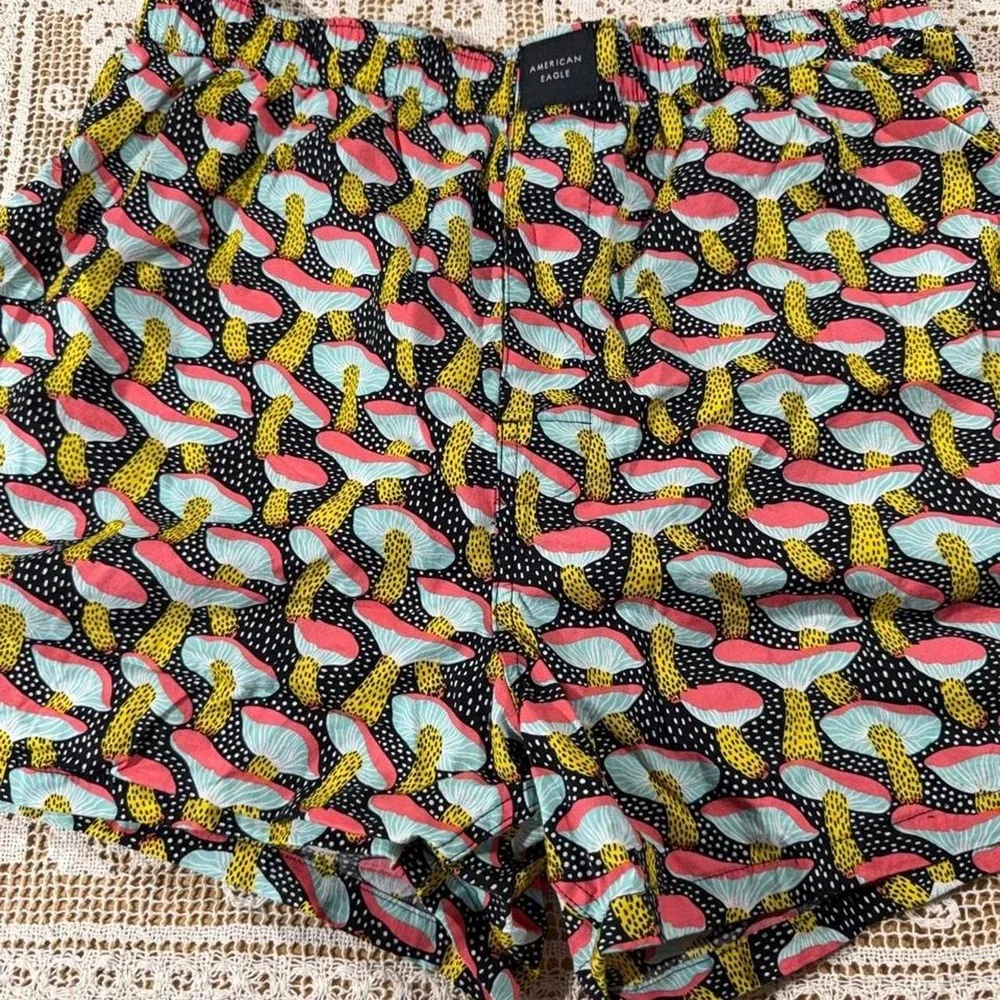 American Eagle multicoloured trippy mushroom boxer shorts sz L